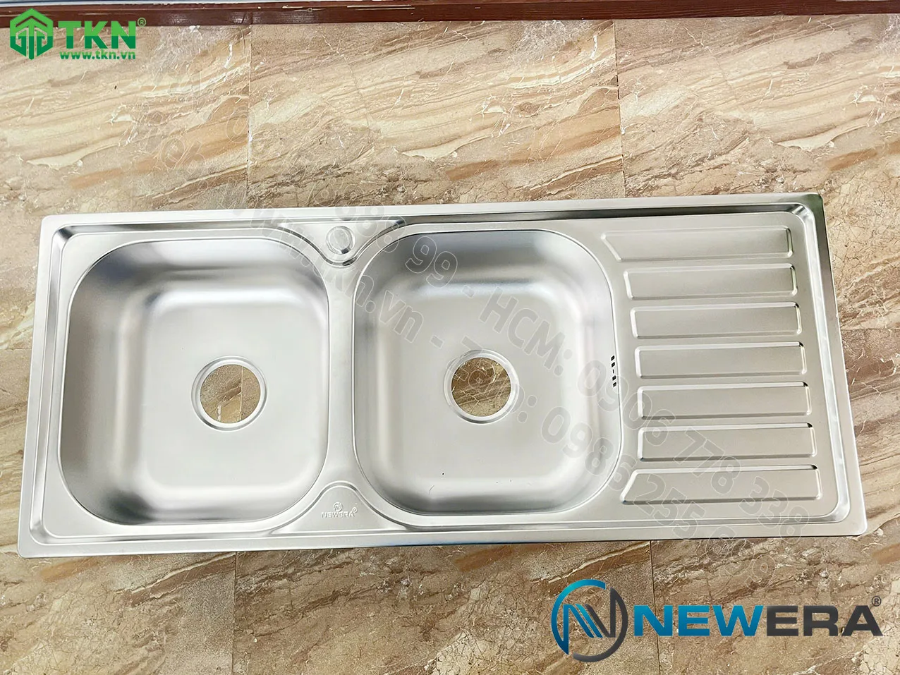 Chậu rửa bát NewEra inox 304 2 bồn rửa NE10S54A 11
