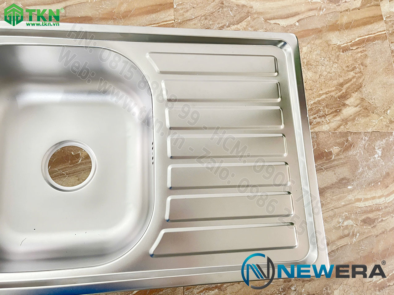 Chậu rửa bát NewEra inox 304 2 bồn rửa NE10S54A 9