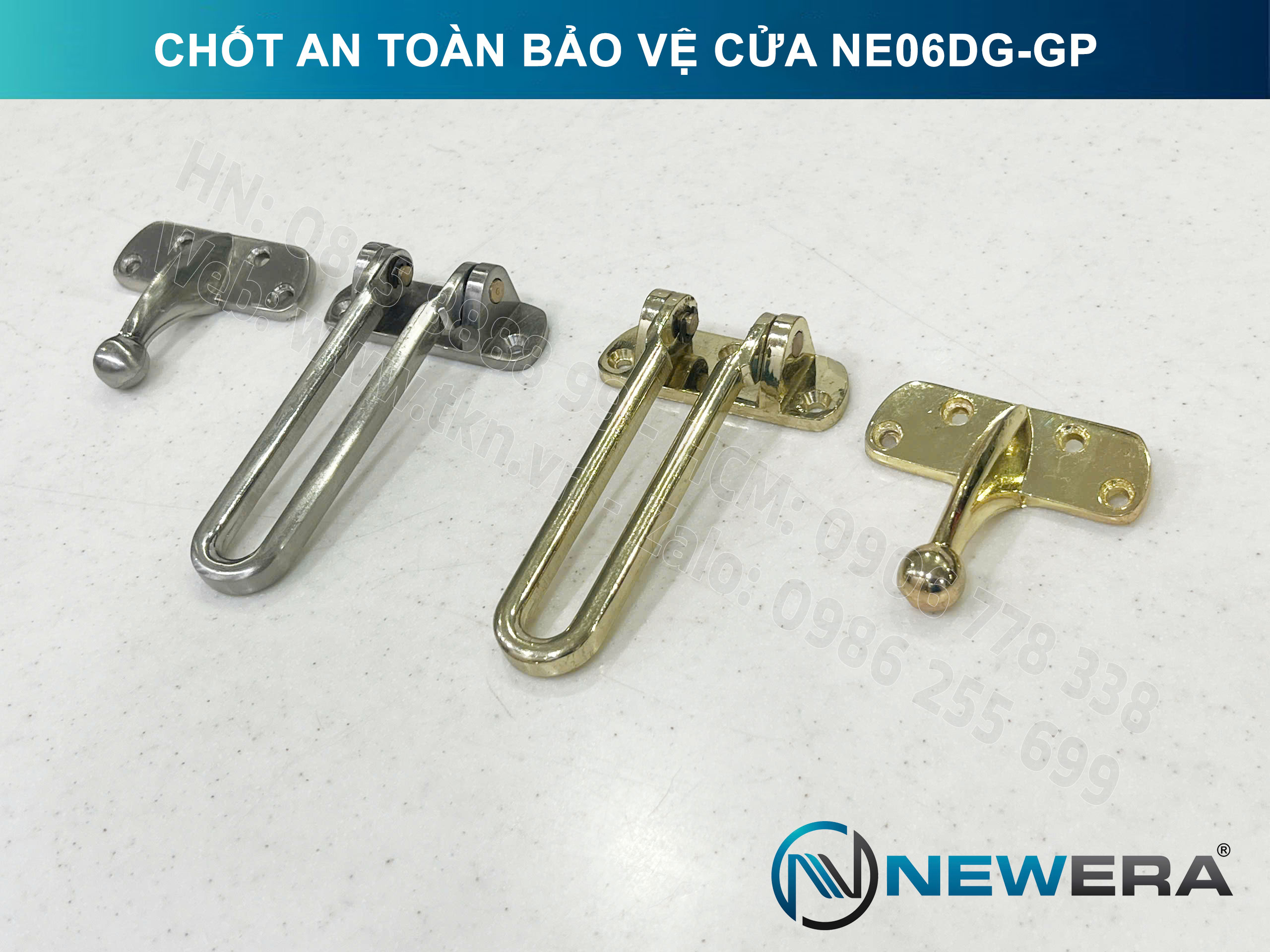 Chốt an toàn bảo vệ cửa NewEra chất liệu kẽm mạ vàng NE06DG-GP 11