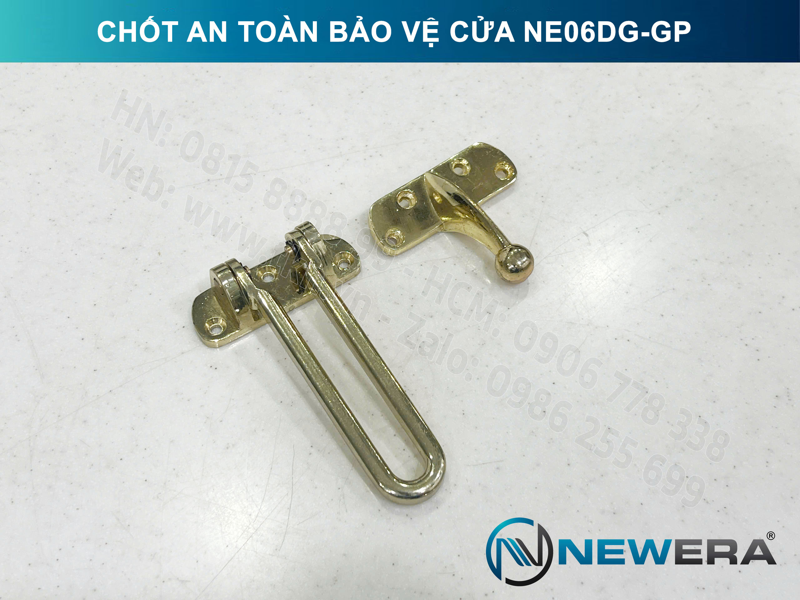 Chốt an toàn bảo vệ cửa NewEra chất liệu kẽm mạ vàng NE06DG-GP 5