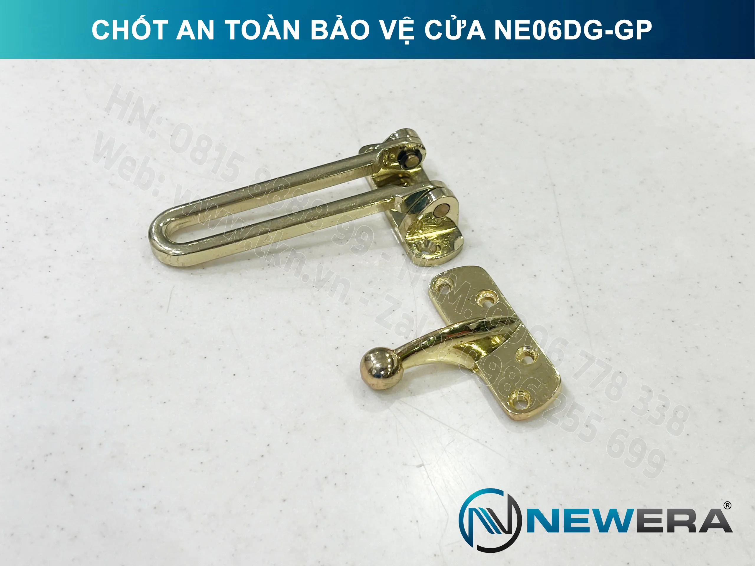 Chốt an toàn bảo vệ cửa NewEra chất liệu kẽm mạ vàng NE06DG-GP 4