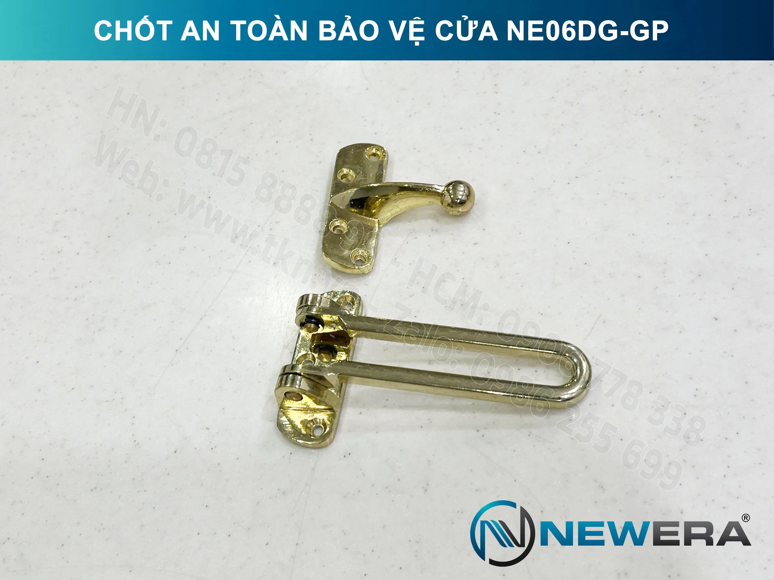 Chốt an toàn bảo vệ cửa NewEra chất liệu kẽm mạ vàng NE06DG-GP 3