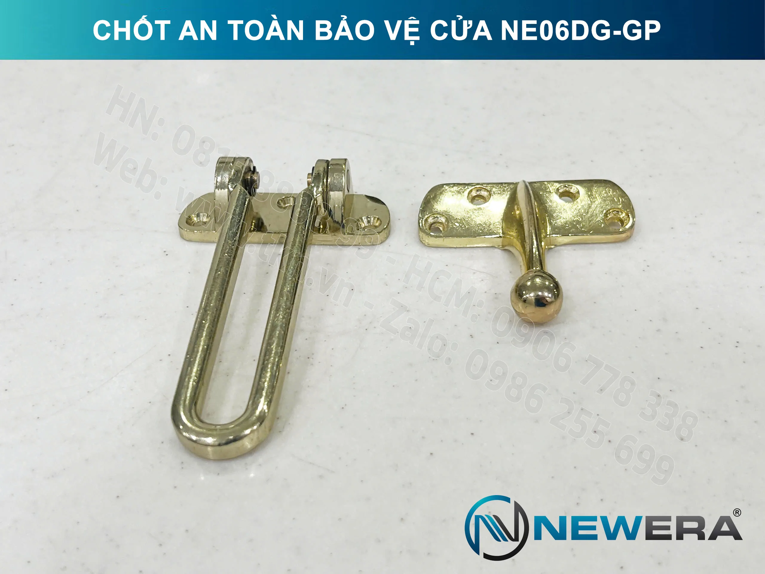 Chốt an toàn bảo vệ cửa NewEra chất liệu kẽm mạ vàng NE06DG-GP 2
