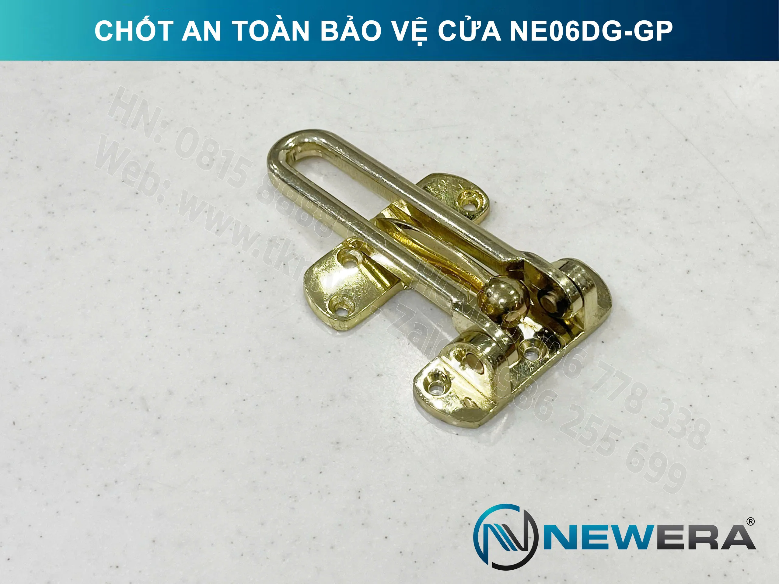 Chốt an toàn bảo vệ cửa NewEra chất liệu kẽm mạ vàng NE06DG-GP 9