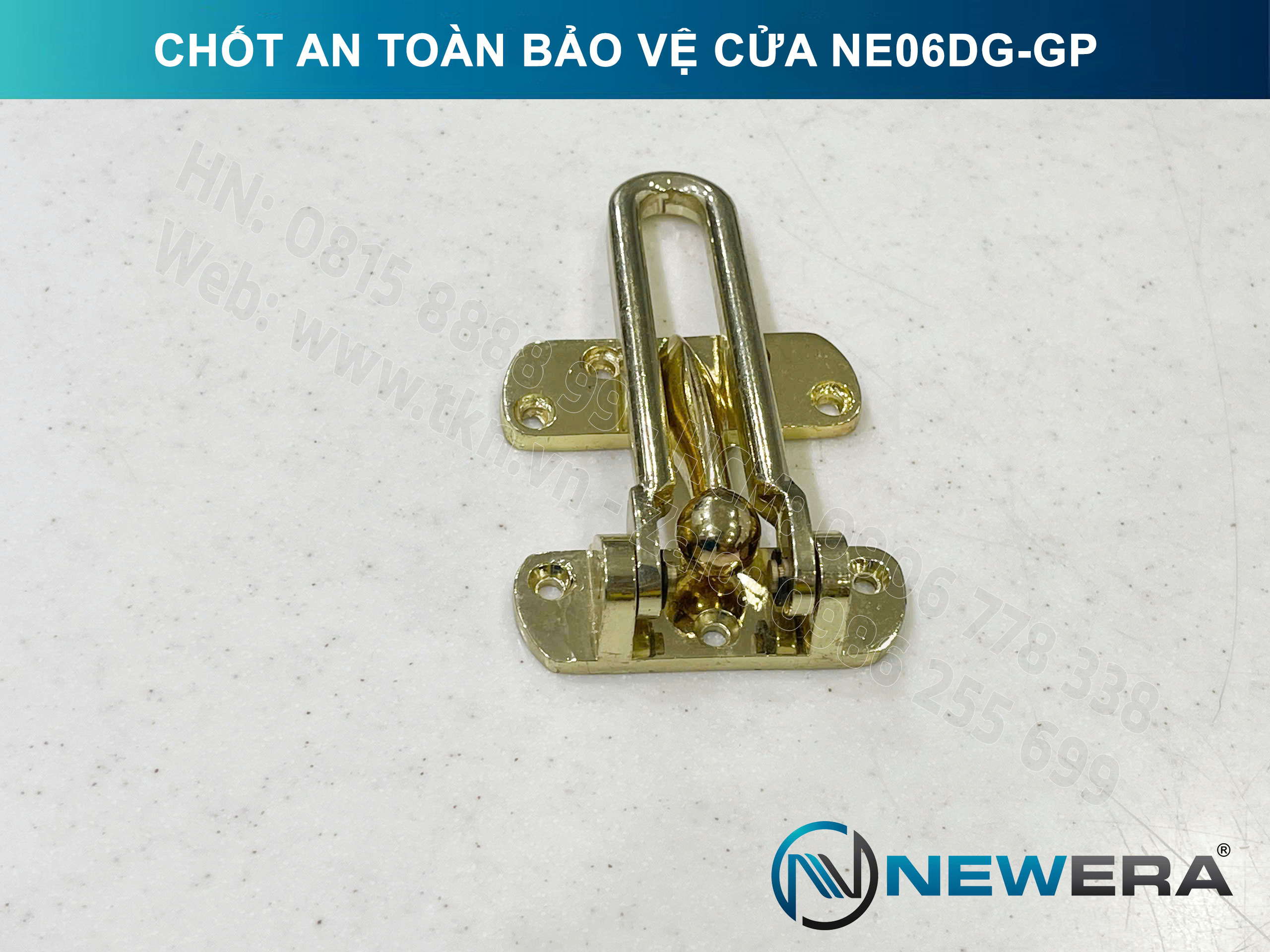Chốt an toàn bảo vệ cửa NewEra chất liệu kẽm mạ vàng NE06DG-GP 7