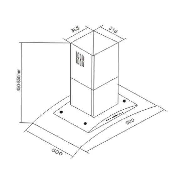 Máy hút mùi NewEra thép không gỉ 900mm NE9006HE 11