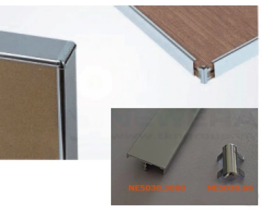 Nẹp nhôm bo cánh tủ dài 3m màu inox NE5030.3000SS 2