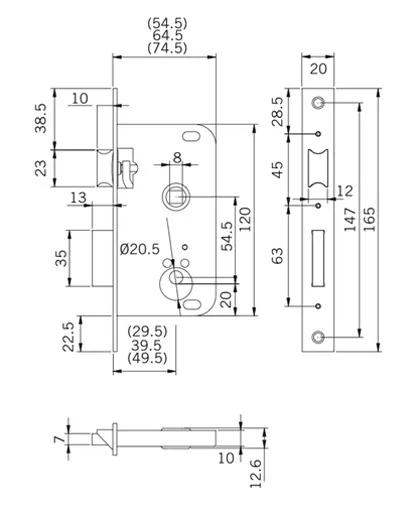 Thân khóa cửa gỗ Tesa khóa mộng cho cửa gỗ TESA2000 2