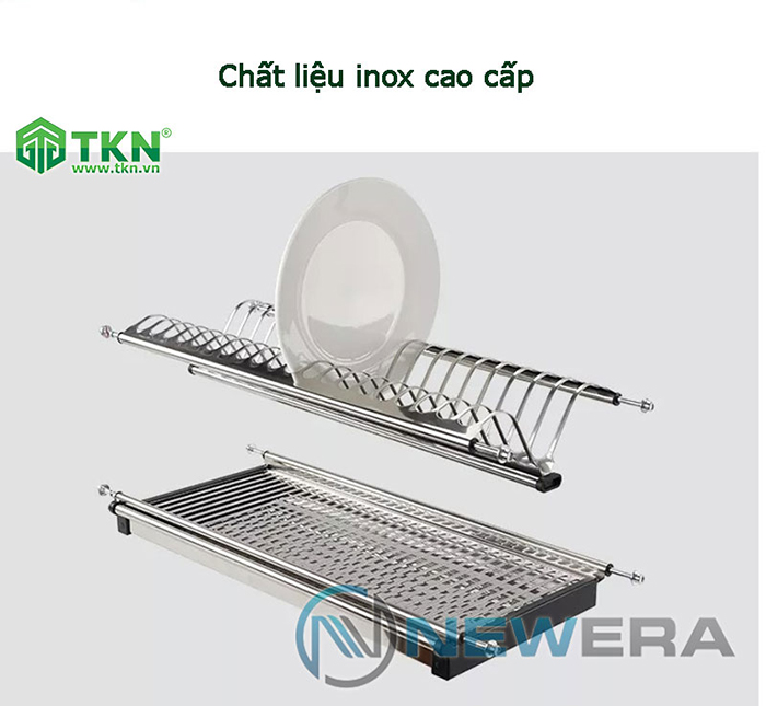 Giá để bát đĩa NewEra NE555 sử dụng chất liệu Inox 304 cao cấp