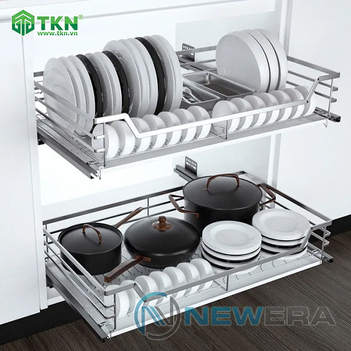 Giá để xoong nồi tiện lợi dưới tủ bếp