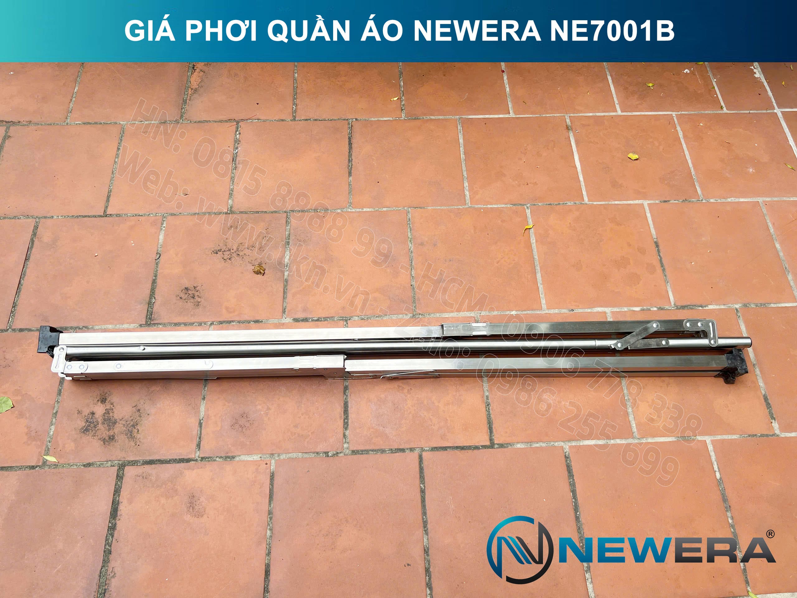 Giá treo quần áo NewEra inox 304 dài 1335mm NE7001B 3
