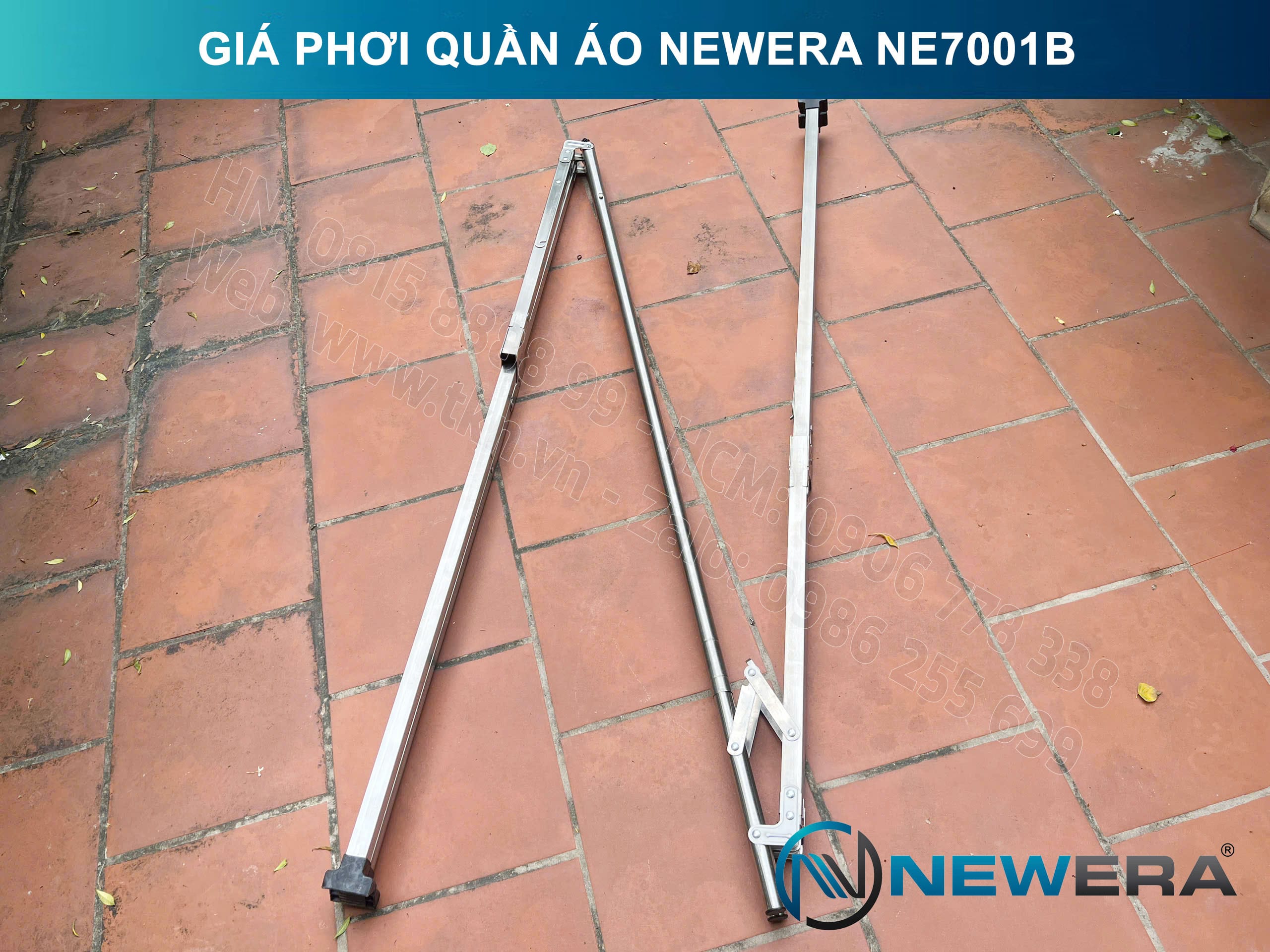 Giá treo quần áo NewEra inox 304 dài 1335mm NE7001B 2