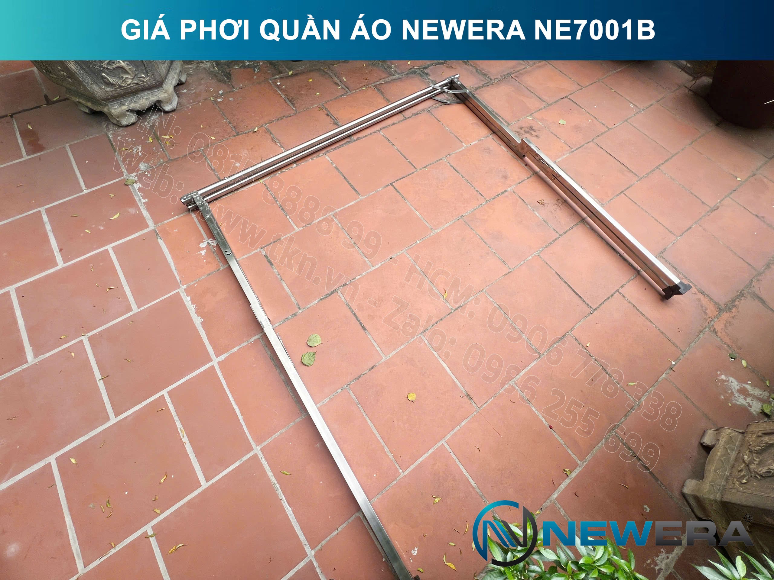 Giá treo quần áo NewEra inox 304 dài 1335mm NE7001B 1