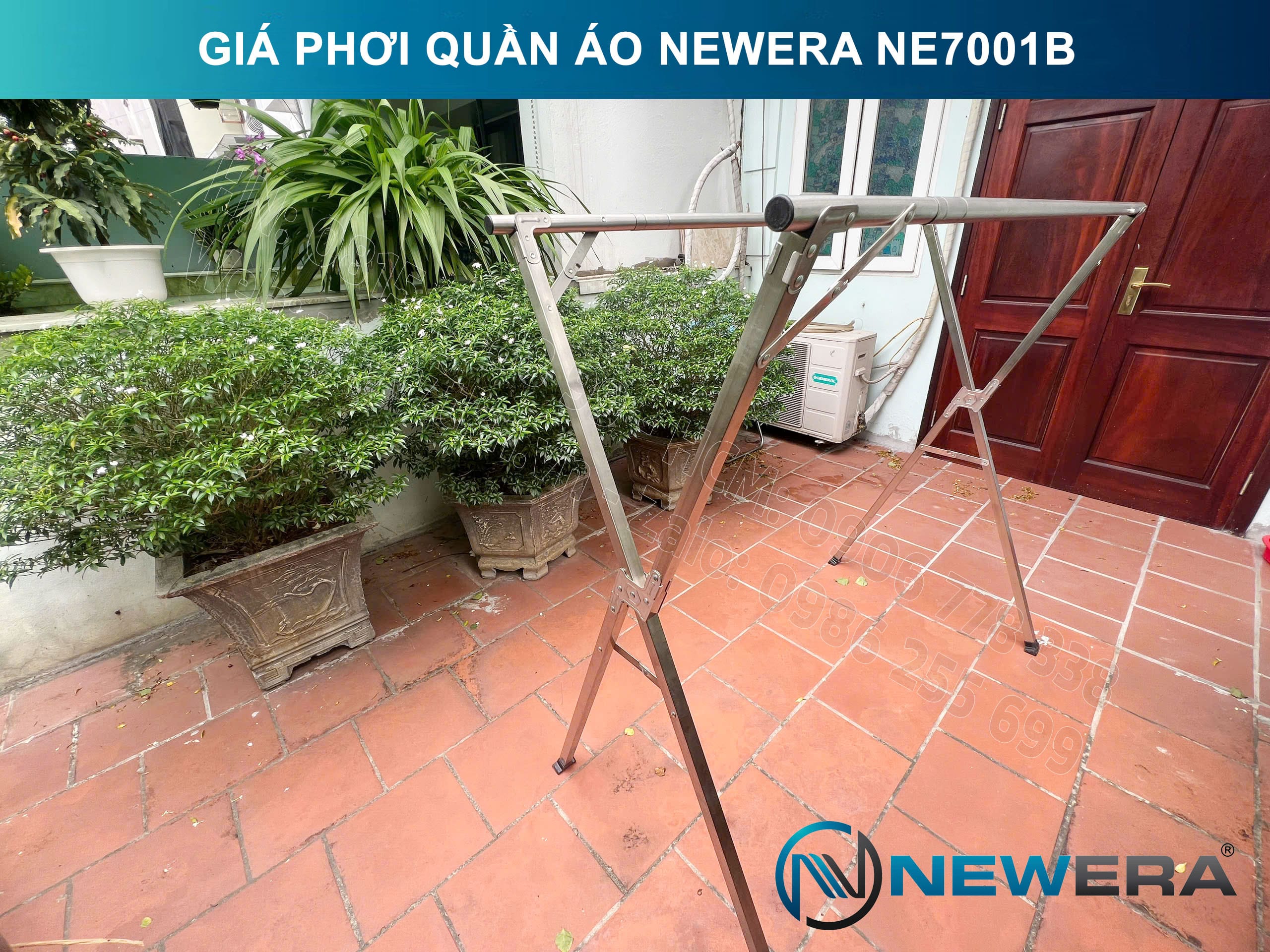 Giá treo quần áo NewEra inox 304 dài 1335mm NE7001B 4