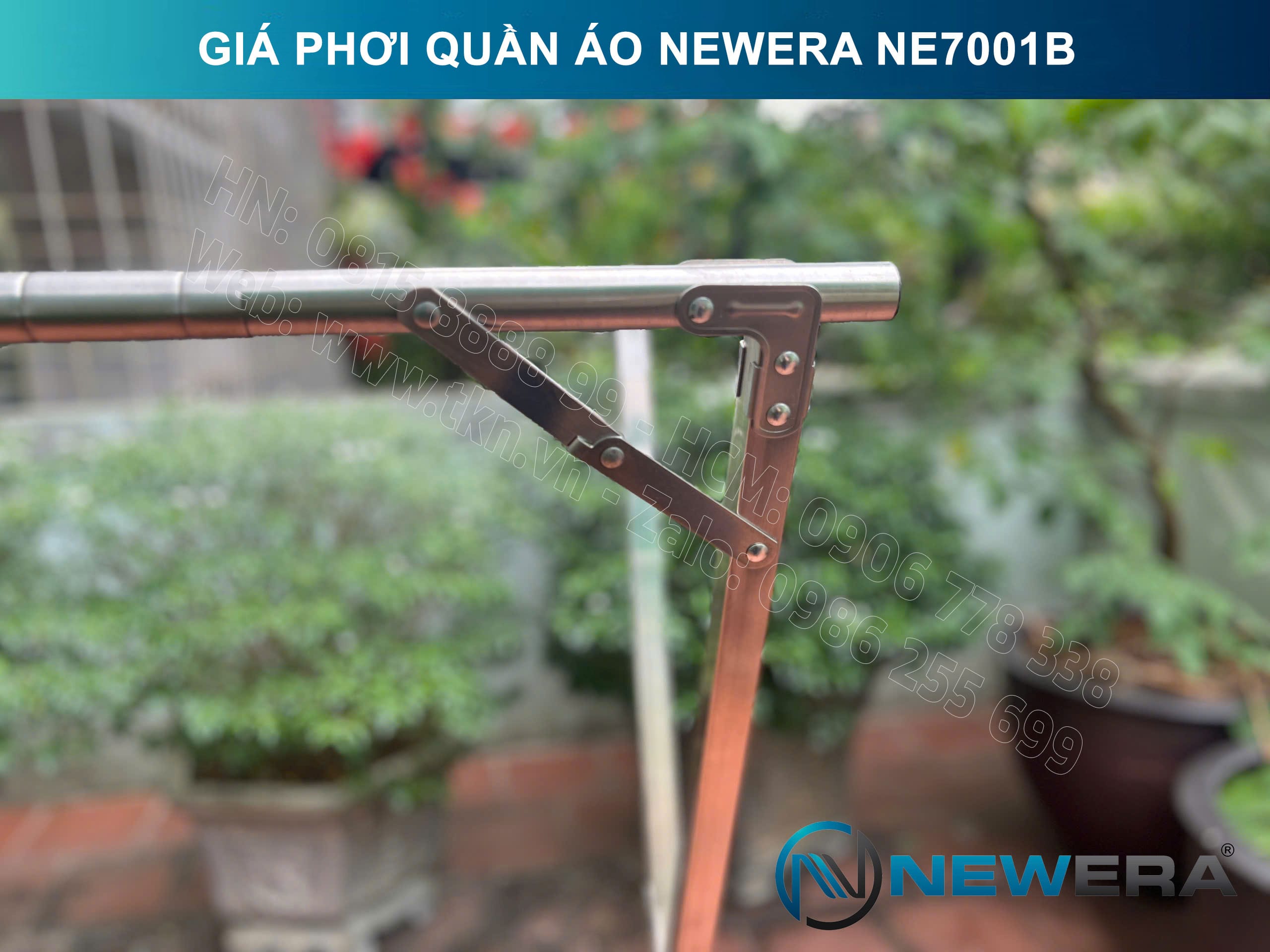Giá treo quần áo NewEra inox 304 dài 1335mm NE7001B 10