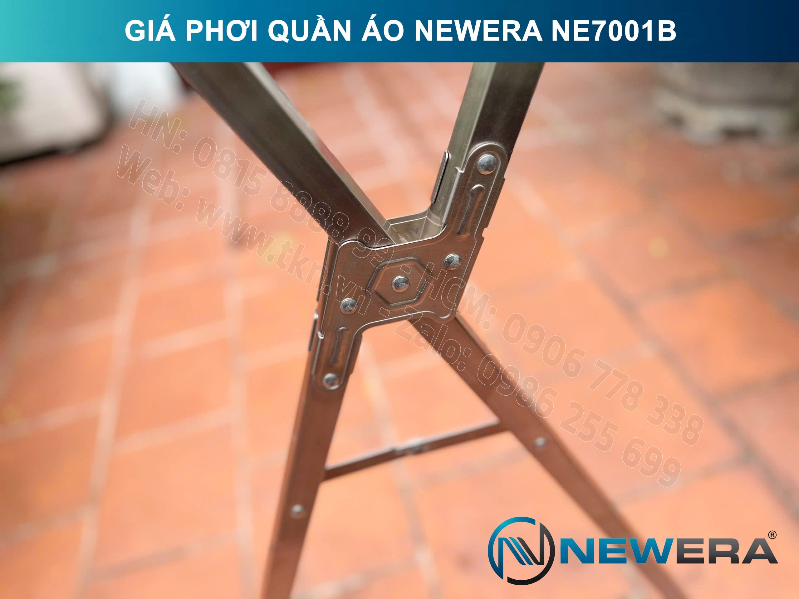 Giá treo quần áo NewEra inox 304 dài 1335mm NE7001B 11