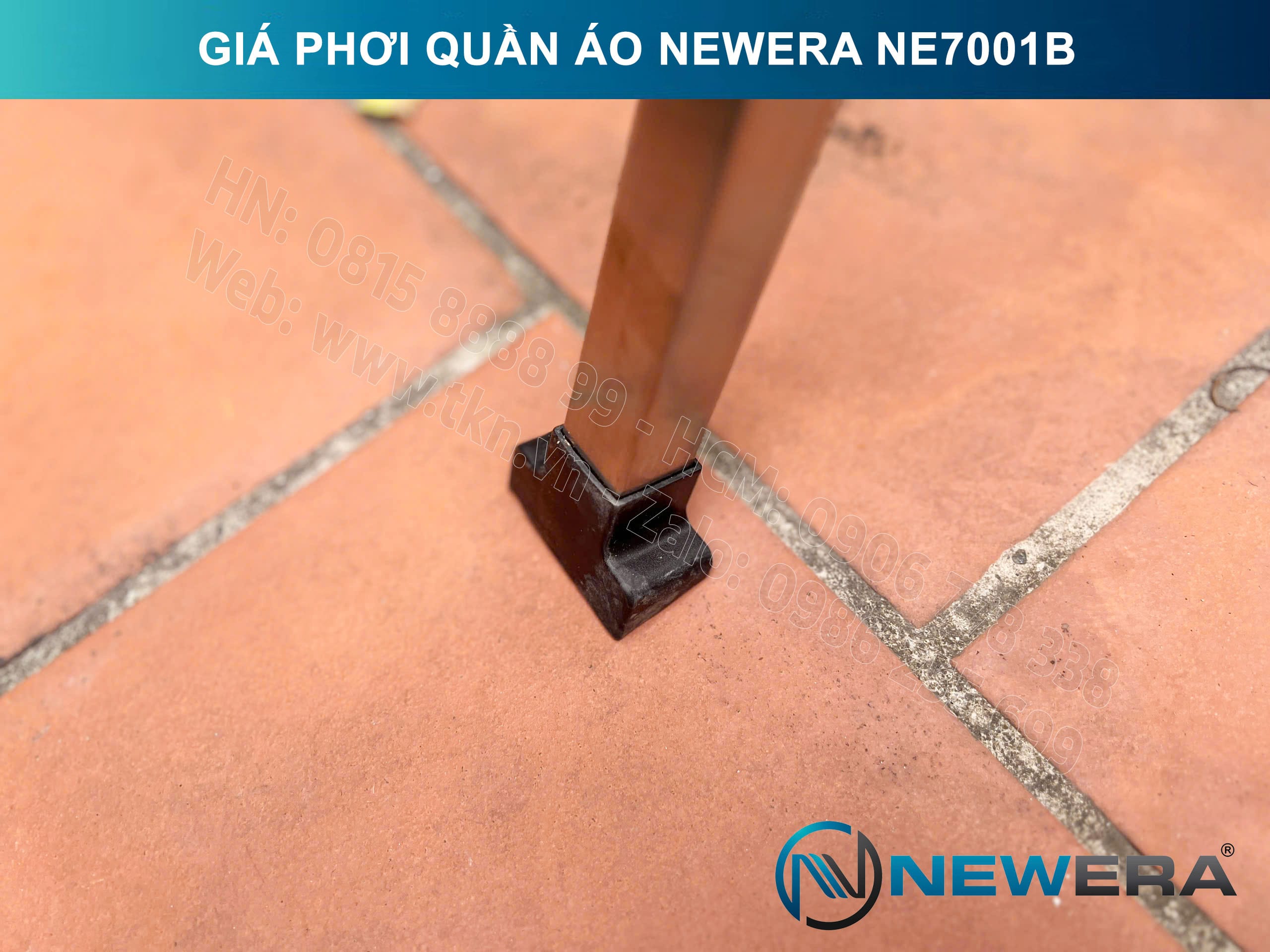 Giá treo quần áo NewEra inox 304 dài 1335mm NE7001B 12
