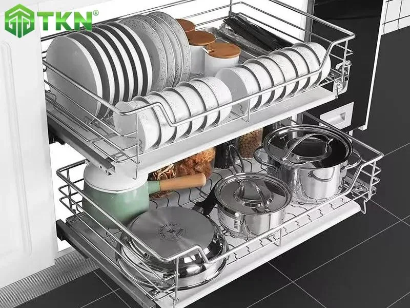 Giá xoong nồi bát đĩa NE188.900A có gắn liền giảm chấn