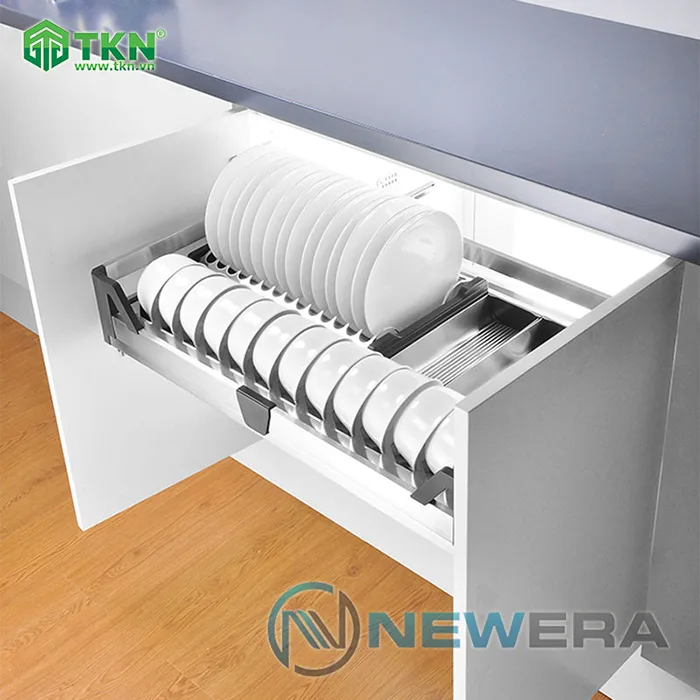 Giá để bát đĩa, thìa đũa NewEra 700mm inox hộp 304 NE366.700