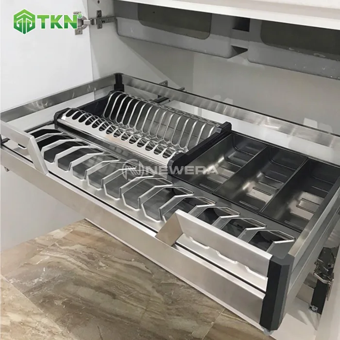 Giá để bát đĩa, thìa đũa NewEra 700mm inox hộp 304 NE366.700 7
