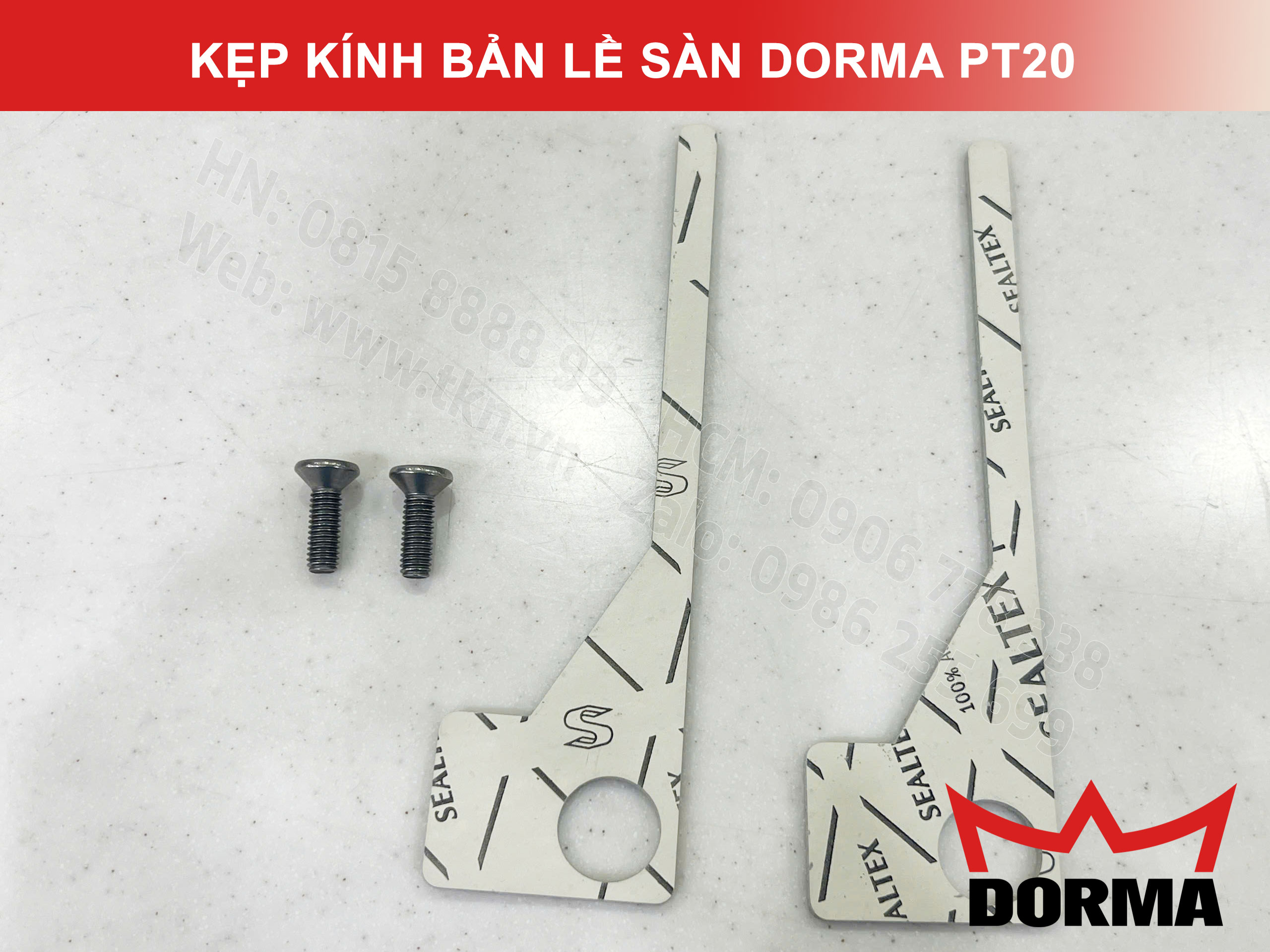 Kẹp kính bản lề sàn Dorma inox 304 dài 164mm PT20 10
