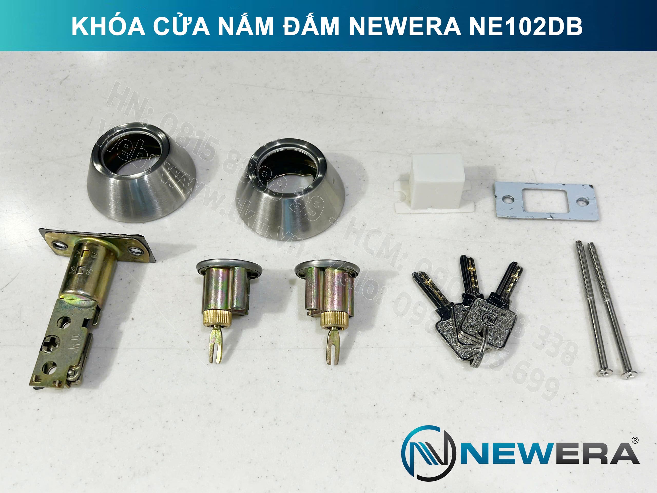 Khóa cửa nắm đấm NewEra inox 304 NE102DB 7