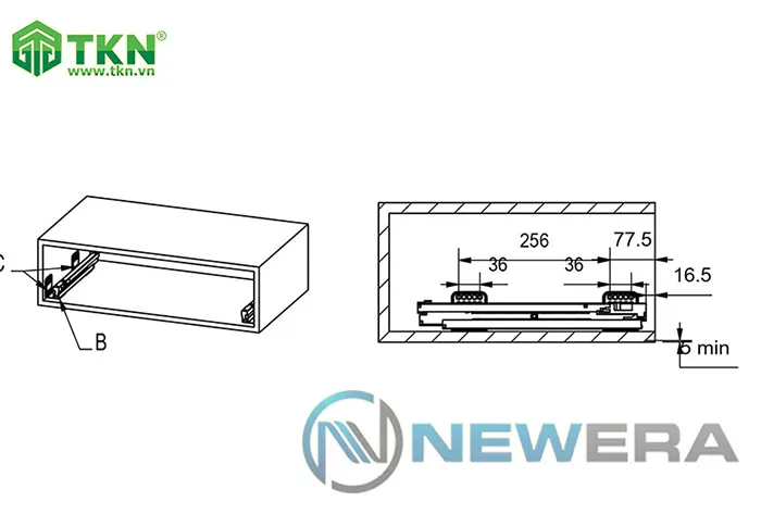 Lắp đặt ngăn kéo đựng bát đũa Newera