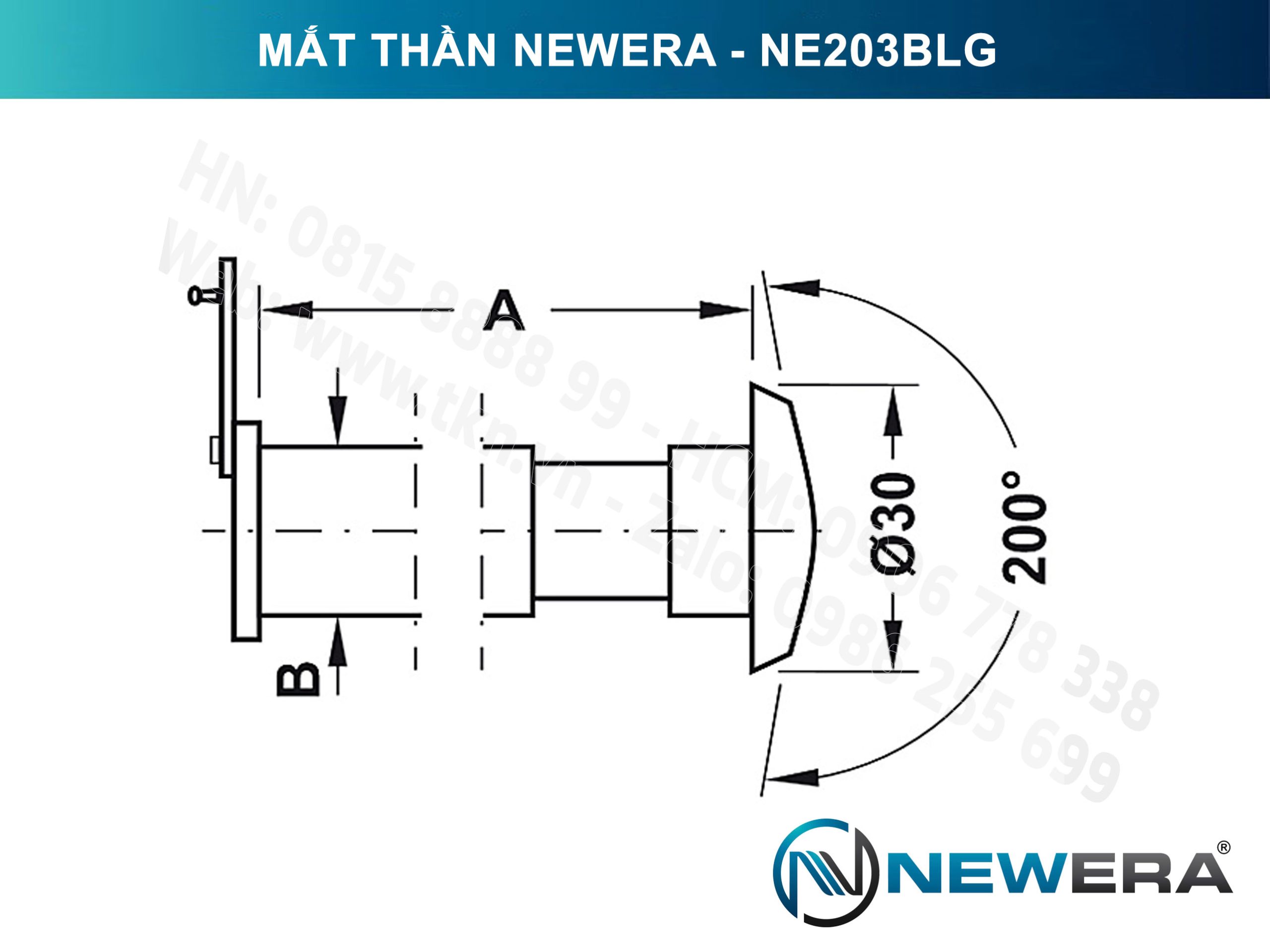 Mắt thần NewEra chất liệu đồng góc nhìn 200 độ NE203BLG 15