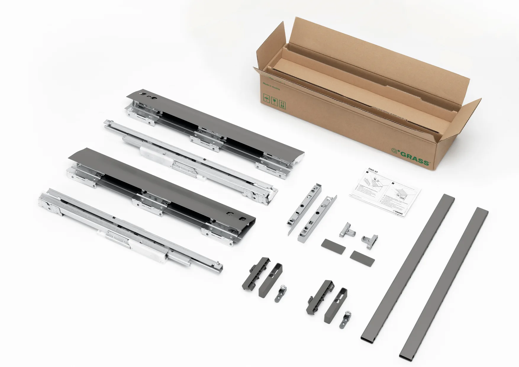 Ngăn kéo Grass DWD-XP 40kg vách inox nâng cấp thanh M2.500SS 1