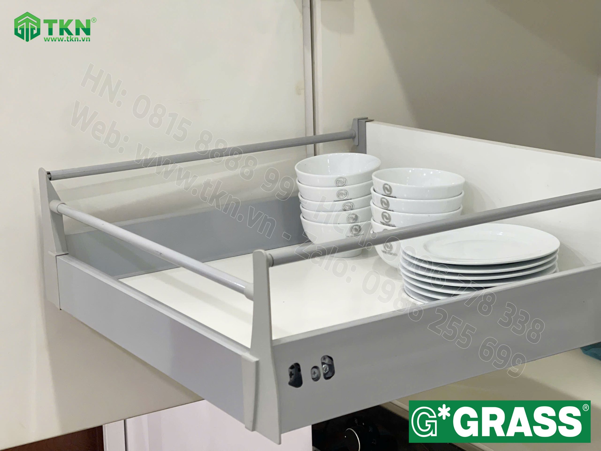Ngăn kéo tủ bếp Grass DWD-XP 40kg vách thép lắp âm 600mm A2.500AM 5