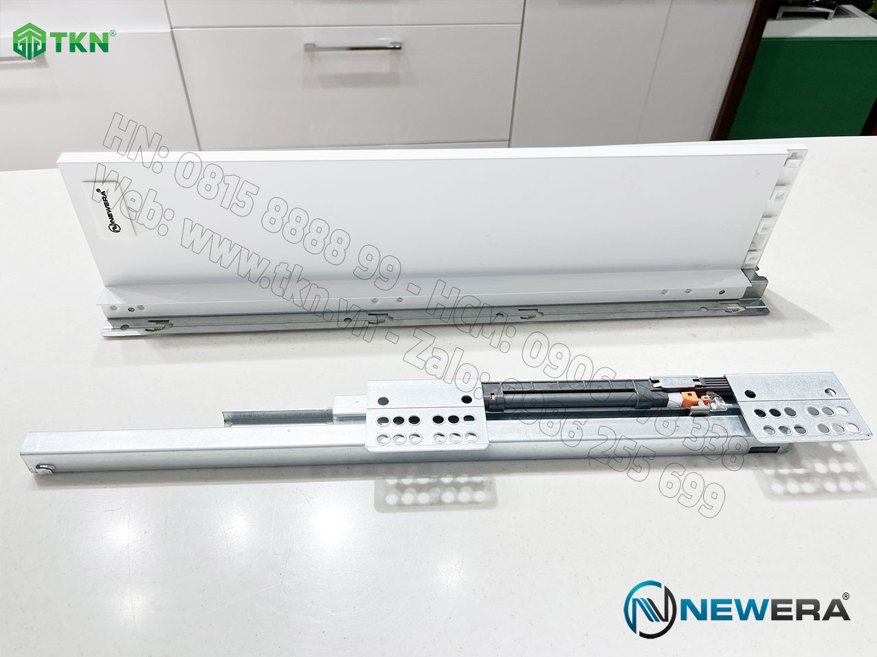 Ngăn kéo tủ bếp NewEra 30kg mở toàn phần giảm chấn NE.500G 4