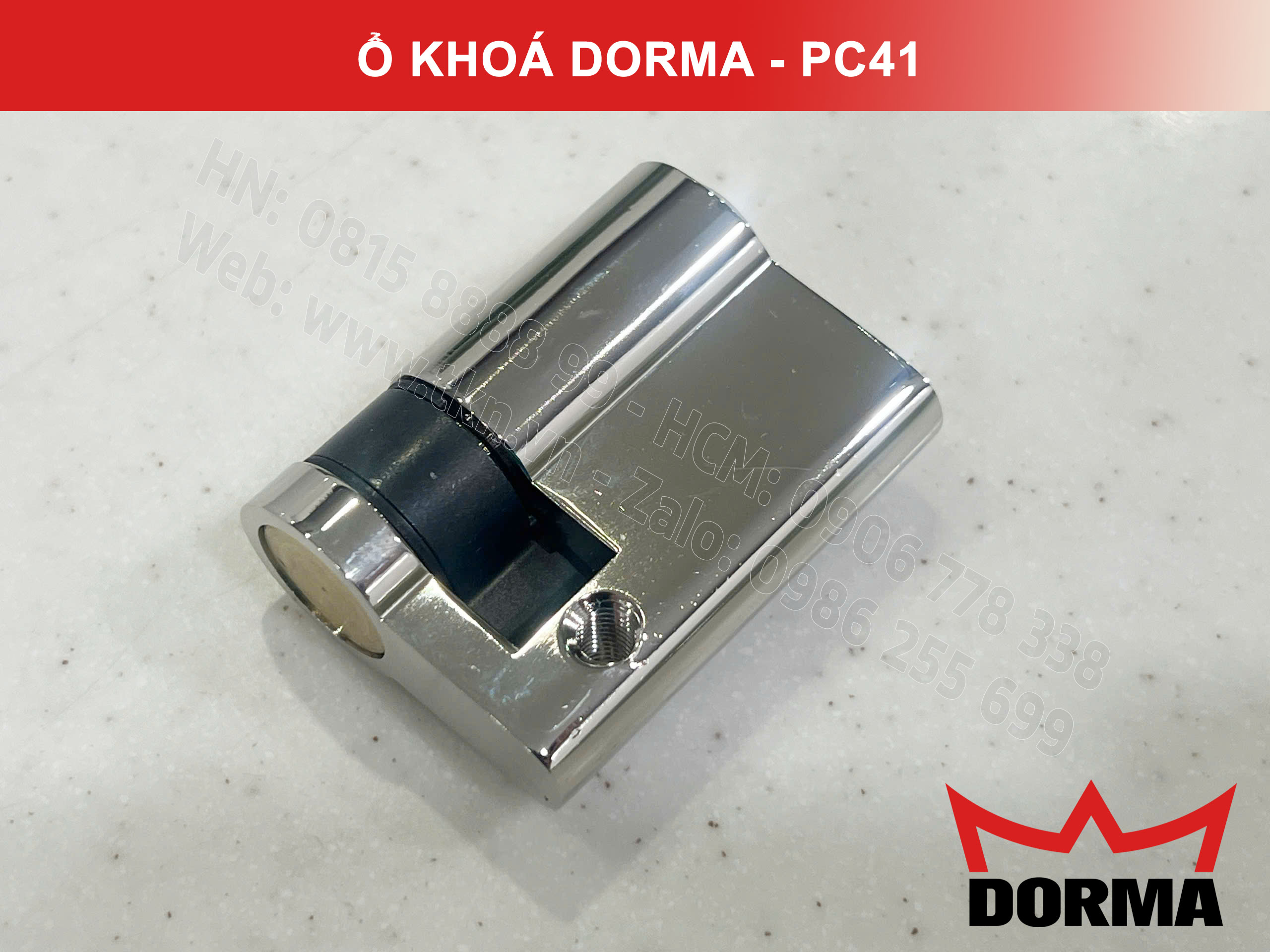 Ổ khóa cửa Dorma thép cao câp không rỉ dài 42mm PC41 16