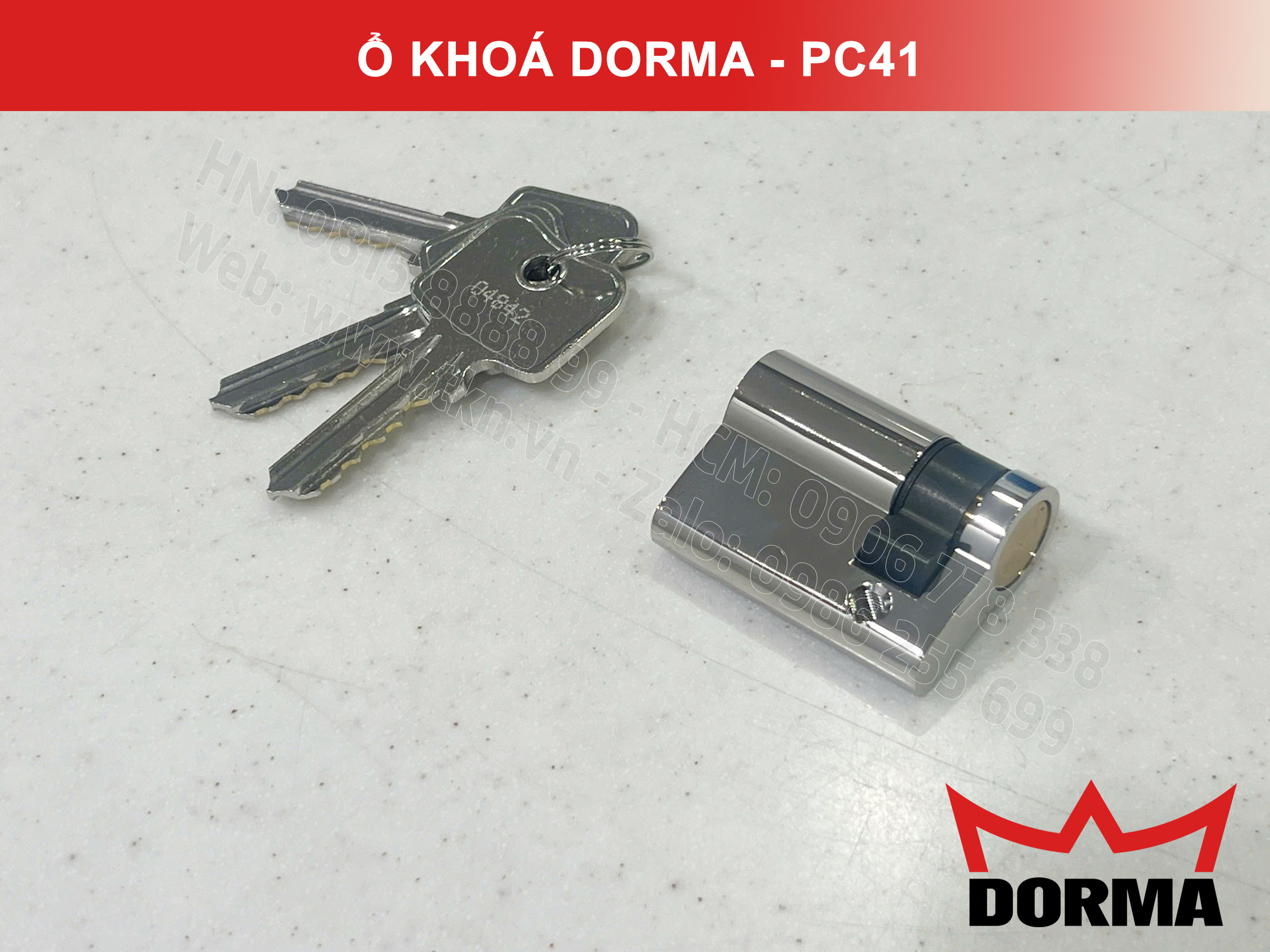 Ổ khóa cửa Dorma thép cao câp không rỉ dài 42mm PC41 11