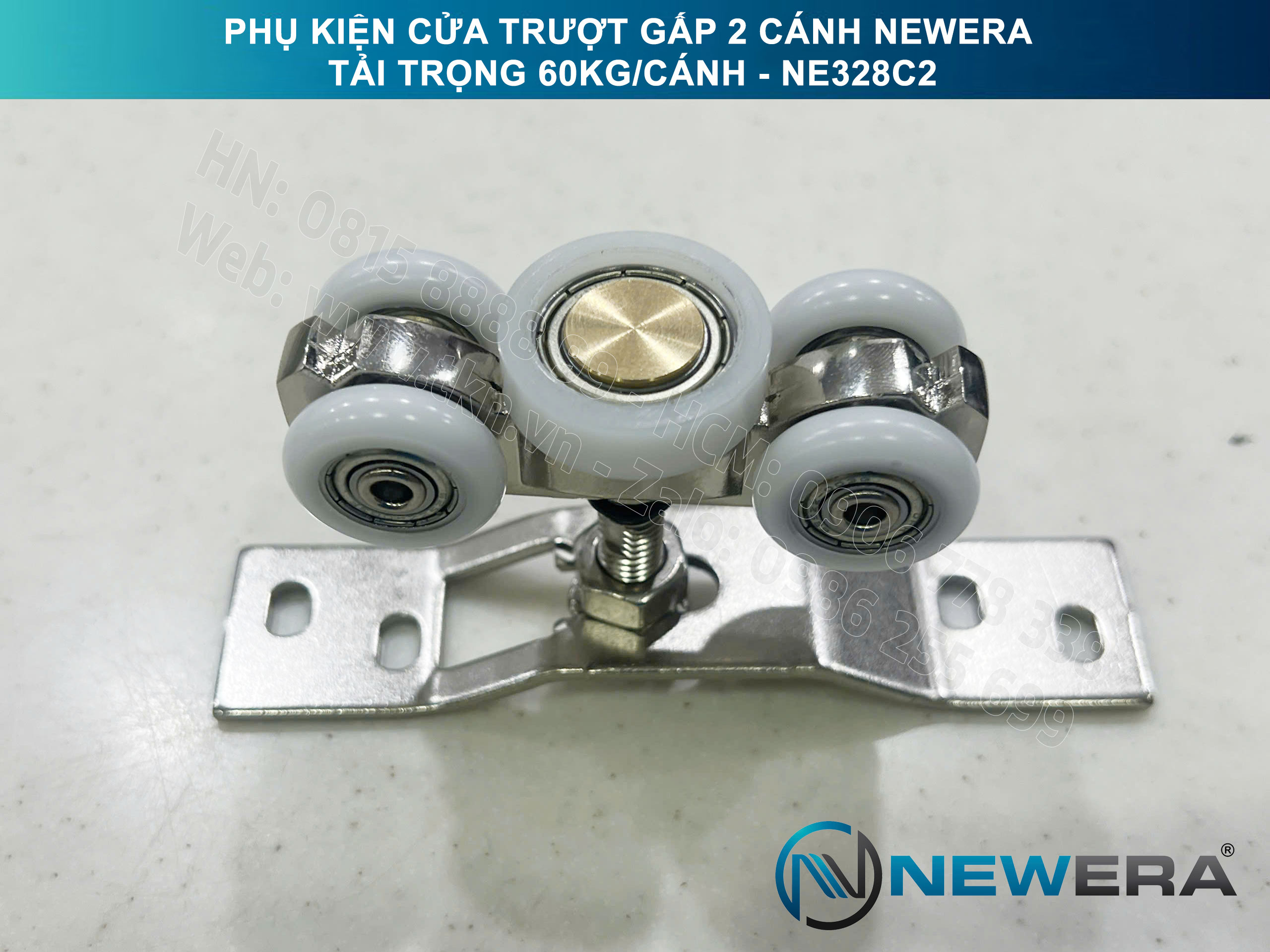 Phụ kiện cửa trượt gấp NewEra tải trọng 60kg/cánh NE328C2 10
