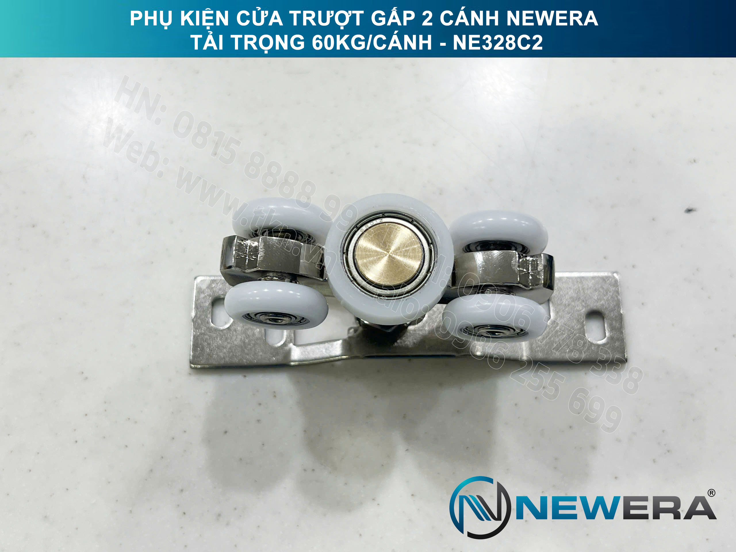 Phụ kiện cửa trượt gấp NewEra tải trọng 60kg/cánh NE328C2 11