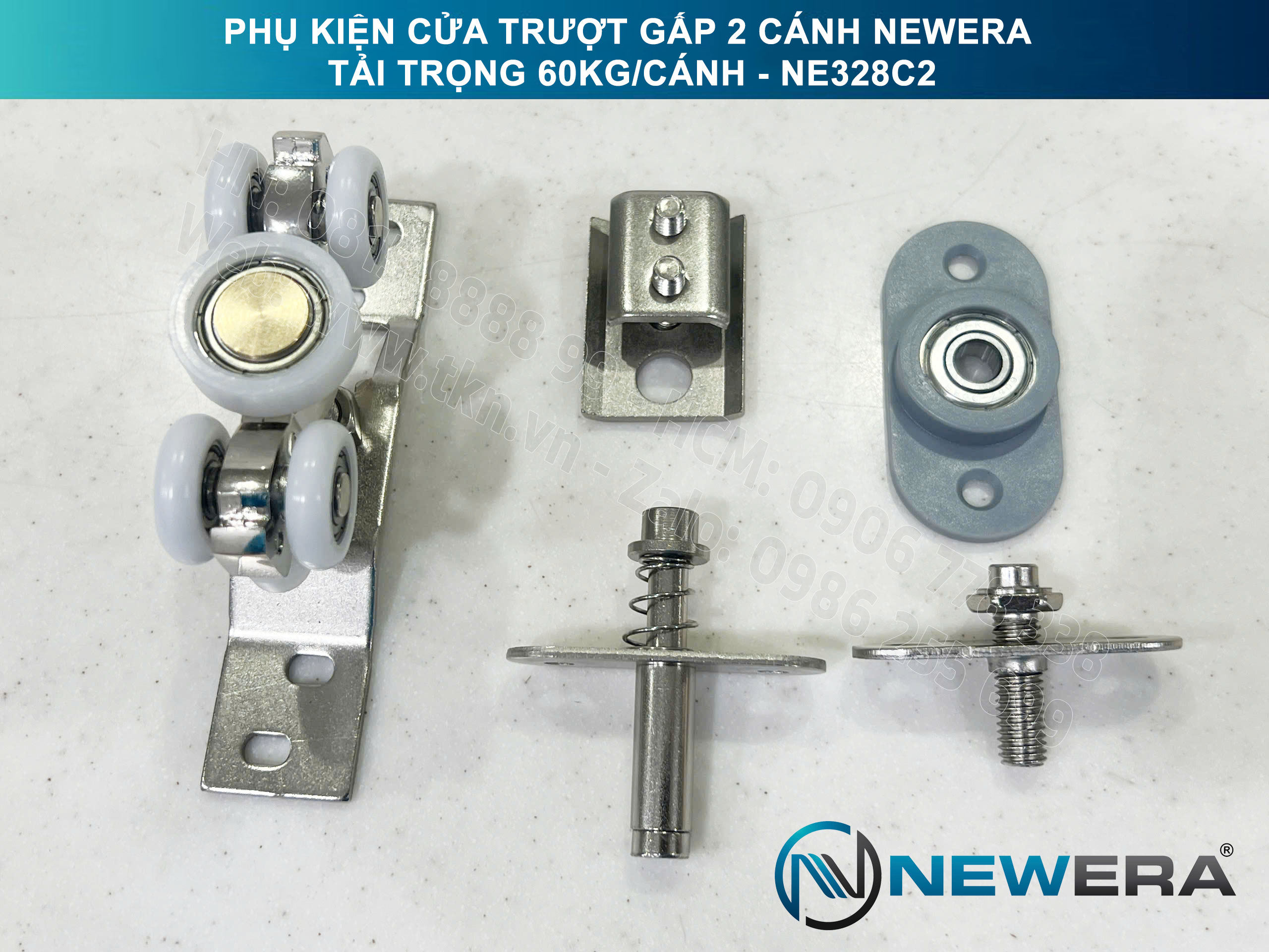 Phụ kiện cửa trượt gấp NewEra tải trọng 60kg/cánh NE328C2 13