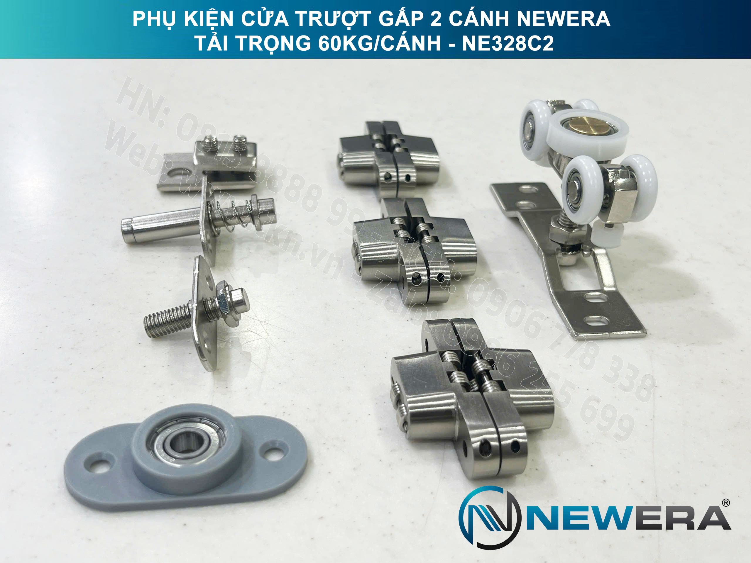 Phụ kiện cửa trượt gấp NewEra tải trọng 60kg/cánh NE328C2 7