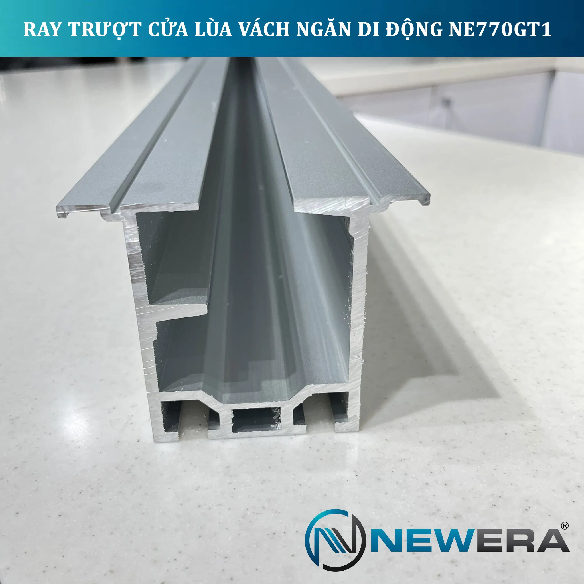 Ray trượt cửa lùa vách ngăn di động NewEra dài 3m NE770GT2