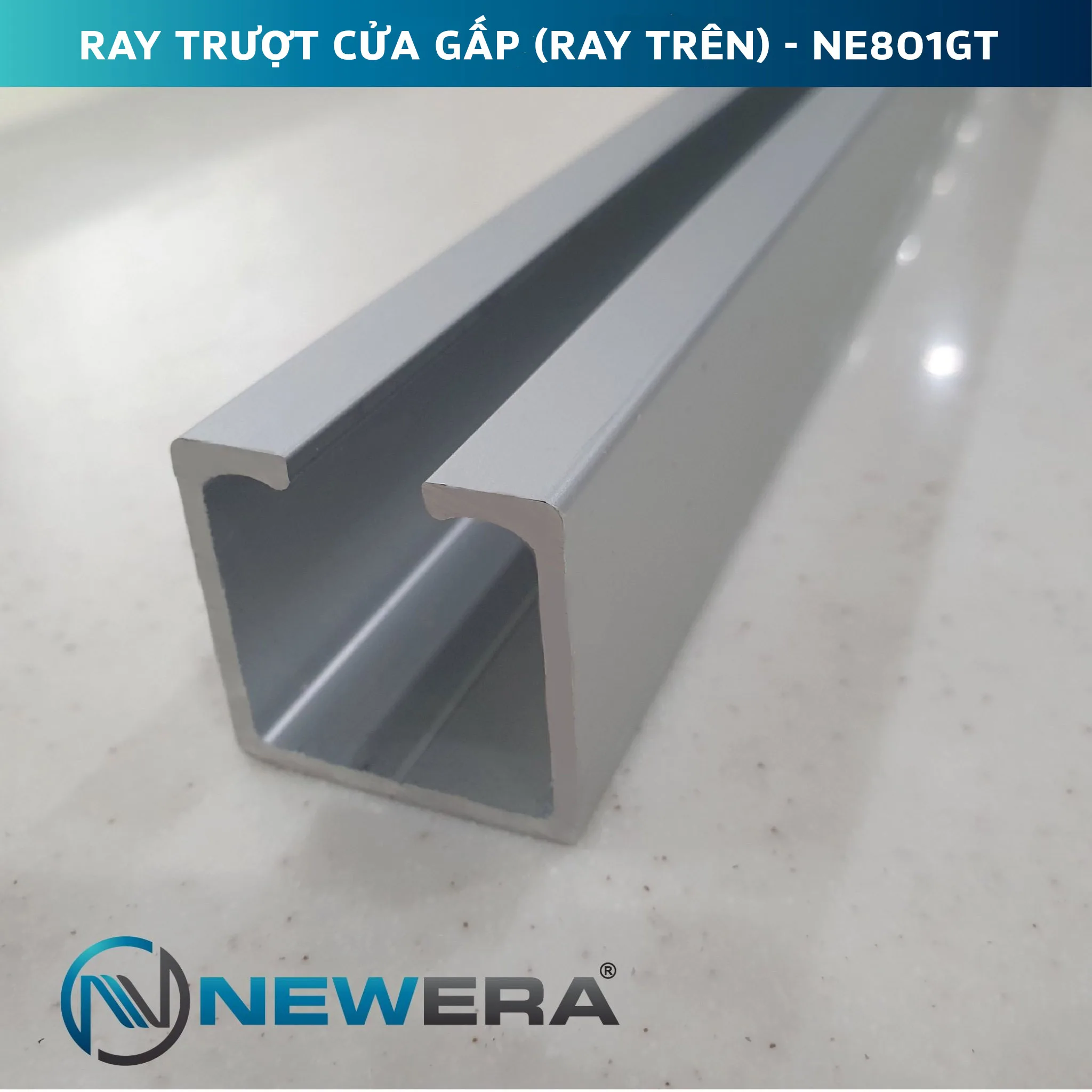 Ray trượt cửa gấp NewEra dài 3m ray trên NE801GT3