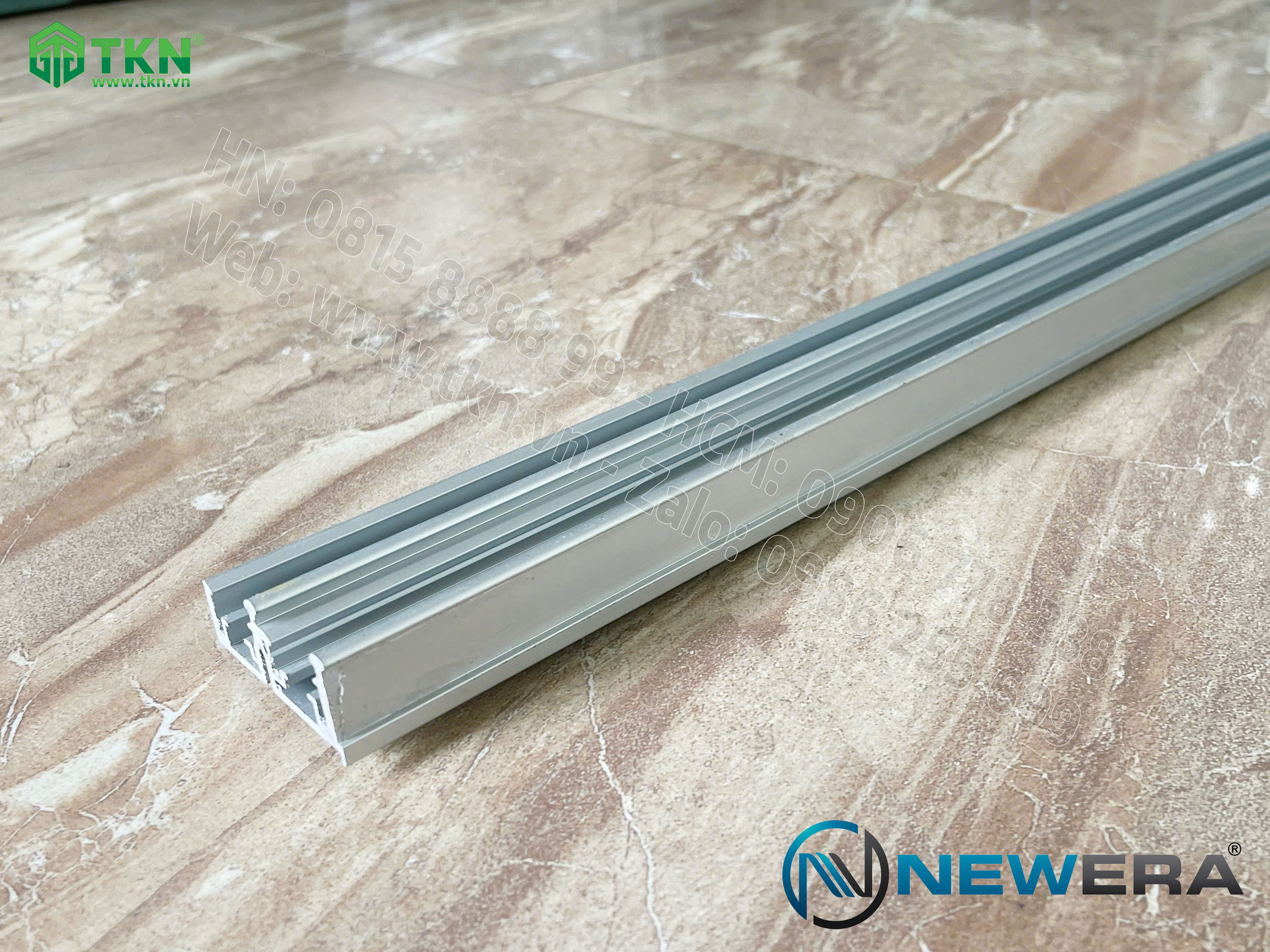Ray trượt cửa lùa cánh phủ NewEra ray trên dài 2m NE787TT1 3