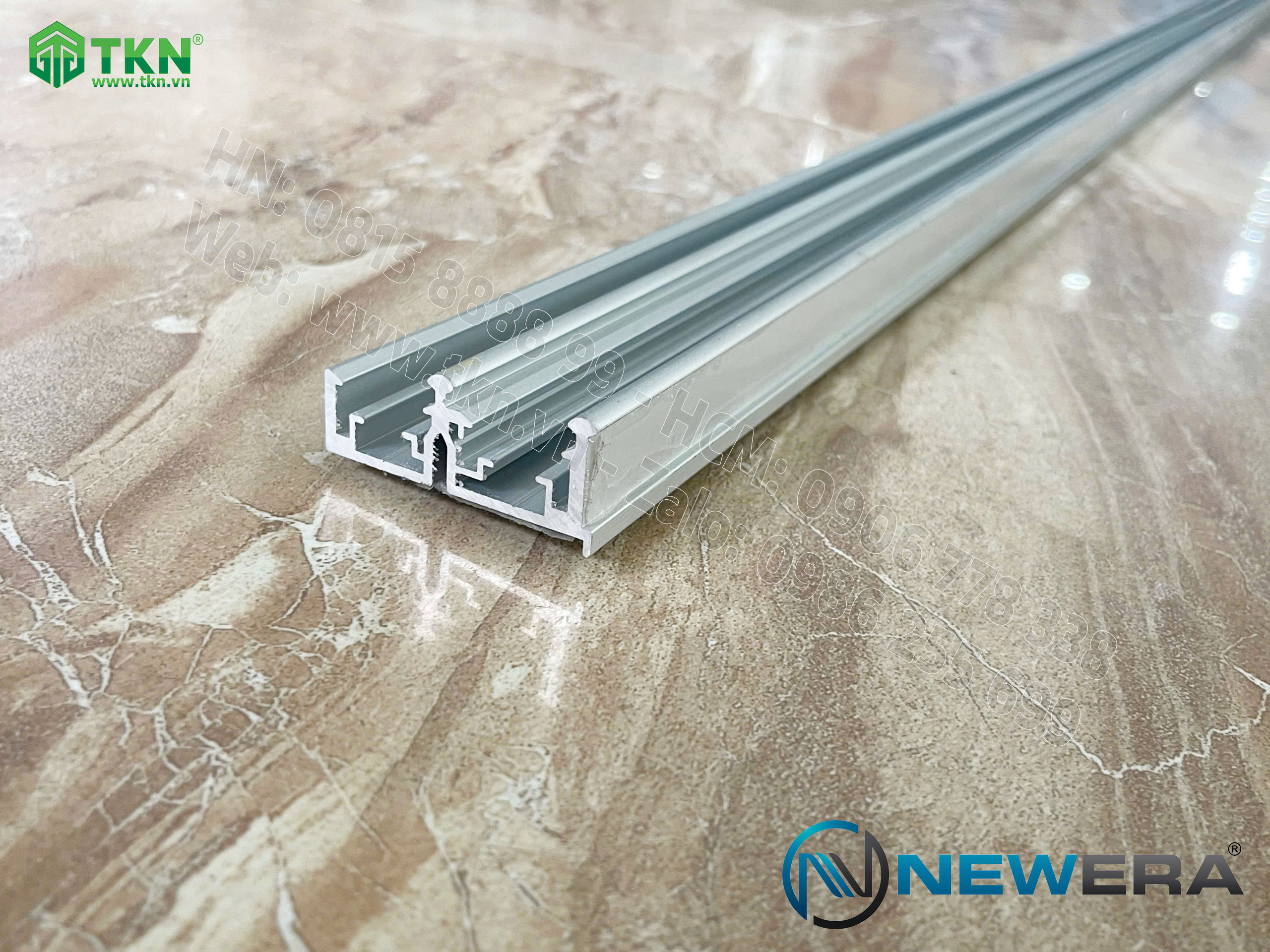 Ray trượt cửa lùa cánh phủ NewEra ray trên dài 2m NE787TT1 2