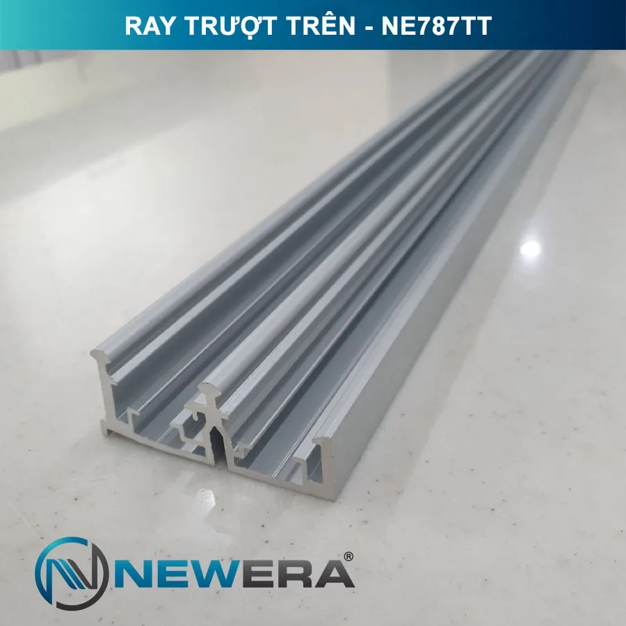 Ray trượt cửa lùa cánh phủ NewEra ray trên dài 3m NE787TT3