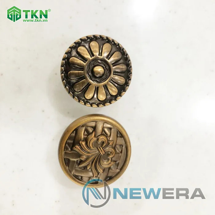 Tay nắm tủ hợp kim kẽm hoa văn màu đồng cổ NE2825.000CF 6