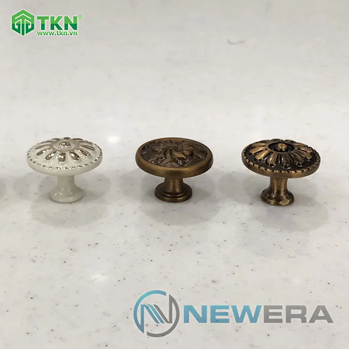 Tay nắm tủ hợp kim kẽm hoa văn màu đồng cổ NE2825.000CF 8