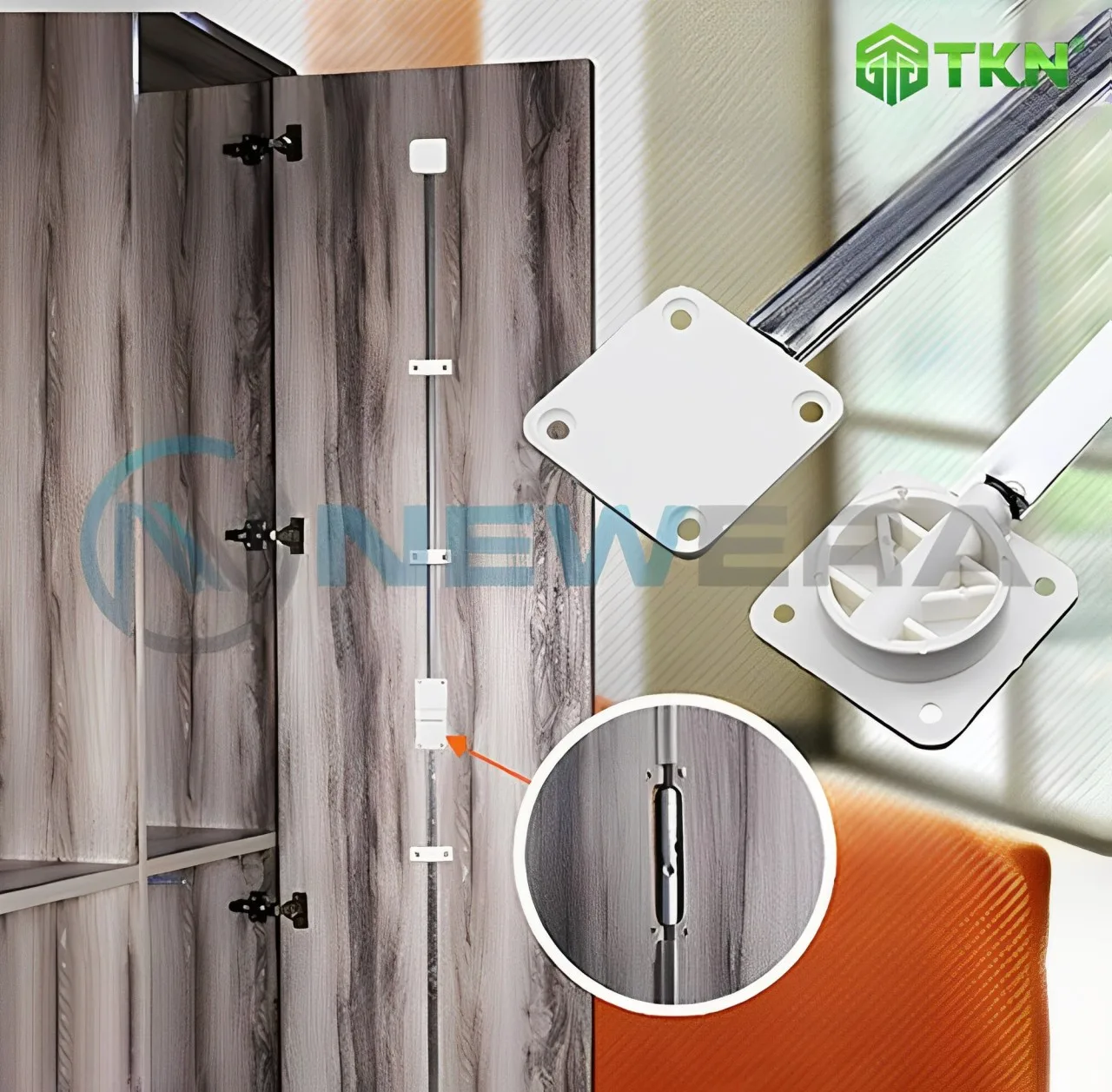 Thanh chống cong cánh tủ áo NewEra dài 17 – 2m NE026X2