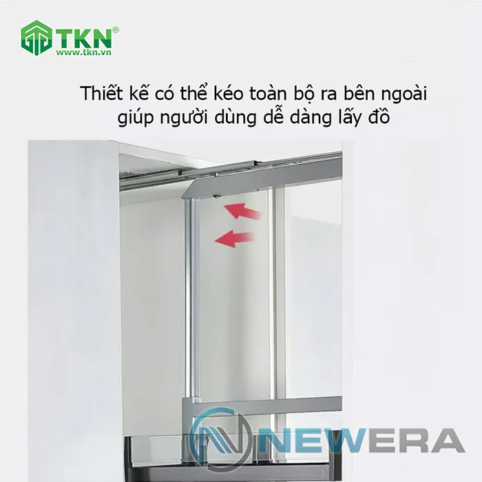 Tủ đồ khô NewEra cánh kéo inox nan 304 6 tầng 6 rổ NE666.400 12
