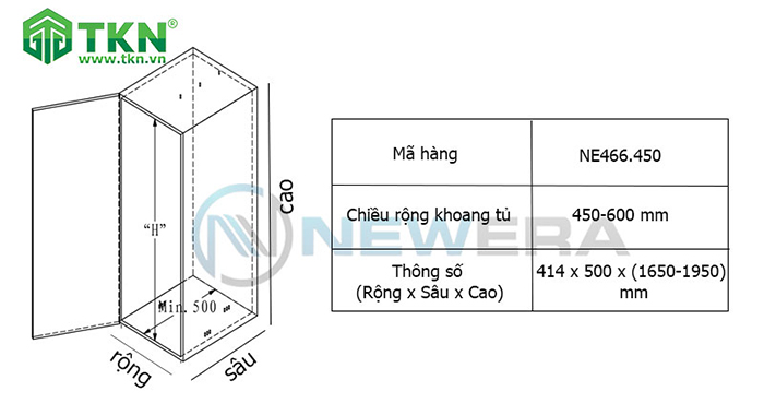Thông số Tủ đồ khô Newera NE040645MC