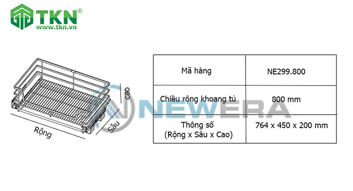 thong so kich thuoc gia de xoong noi NewEra NE299.800