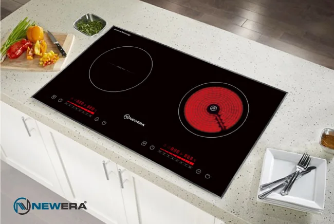 Bếp đôi NewEra mặt kính gốm thuỷ tinh vitro đơn NE80C2J