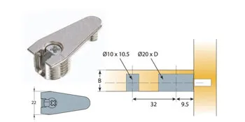 Cam nối Titus kẽm cao cấp gỗ dày tối thiểu 18/19mm 6461